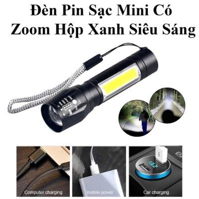 Đèn Pin Sạc Mini Có Zoom XPE+COB Light Siêu Sáng