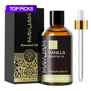 100ml バニラエッセンシャルオイル、ナチュラルアロマテラピー用エッセンシャルオイル、家庭用ルームフレグランスやストレス緩和用アロマオイル #TOP PICKS