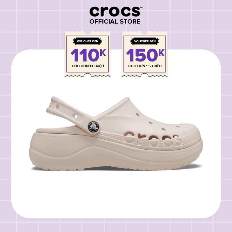 Giày Clog Nữ Crocs Baya Platform - Barely Pink - 208186-6PI