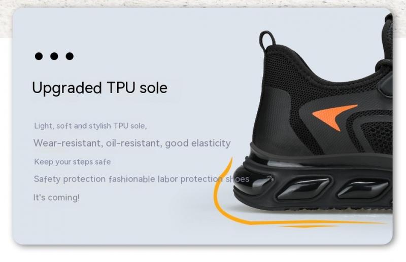 Product Introduction of Labor Protection Shoes Men's Anti-Smashing and Anti-Stab Safety Shoes Lightweight Comfortable Wear-Resistant Air Cushion Shock Absorption Protective Work Shoes 2