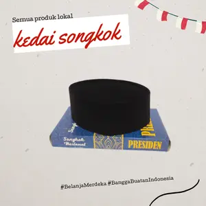 peci hitam polos dewasa murah tinggi 9 bahan kontesta songkok nasional presiden Bordir Logo Muslim Kopiah Putih Motif