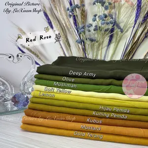 Kerudung Paris Polos Segi Empat Murah Khusus Red Rose Seragam Square Muslim Jilbab