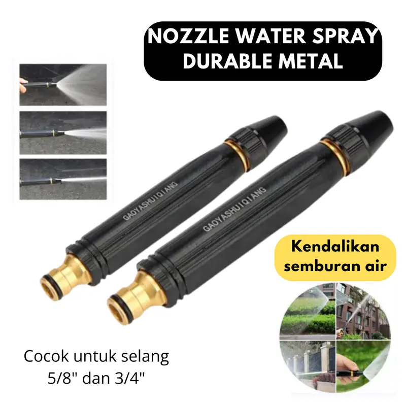 Nozzle Spray Metal Alat Semprot Air Cuci Motor Mobil Semprotan Selang Taman Tahan Tekanan Tinggi 0