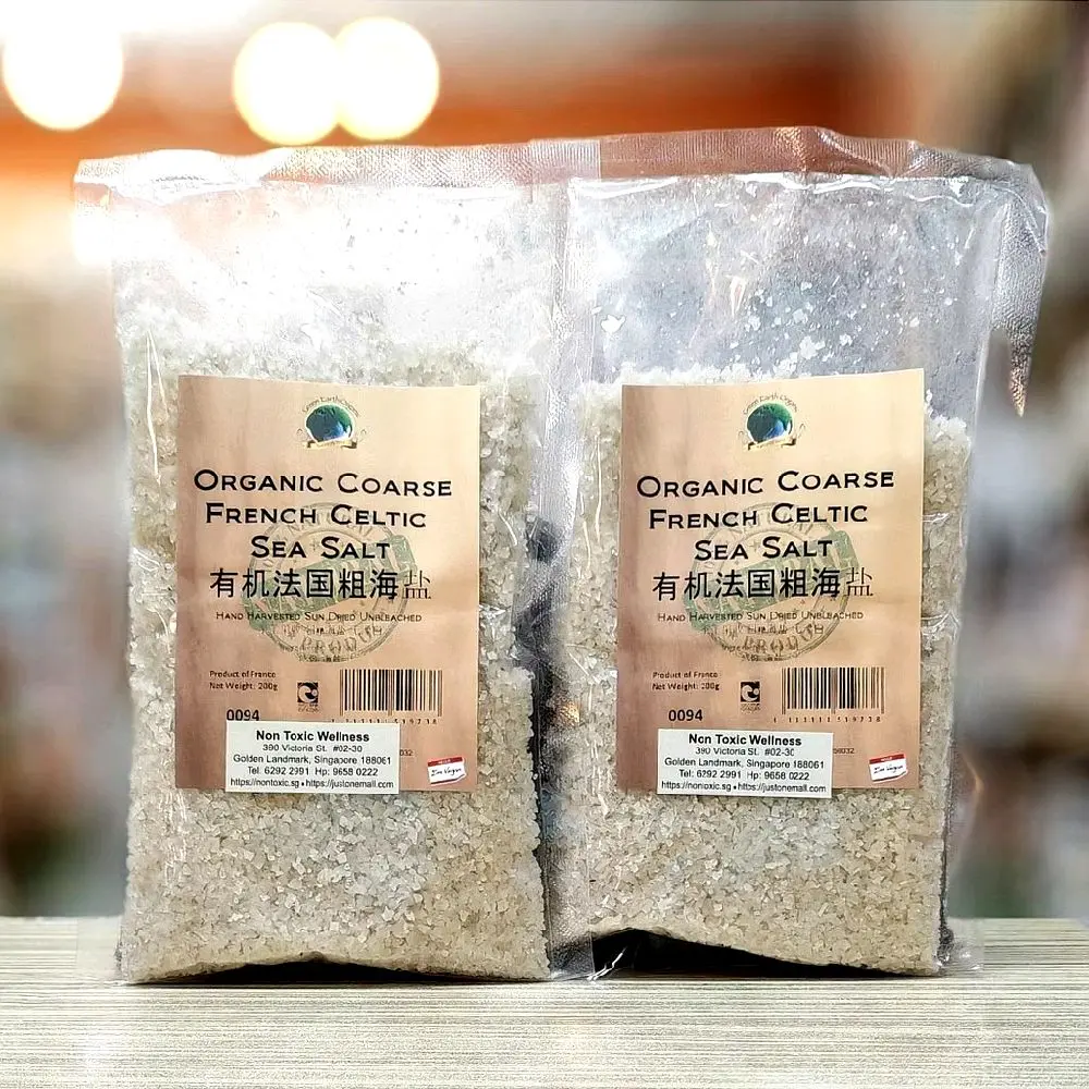 Organic French Celtic Sea Salt (Coarse) 200g x 2pkts