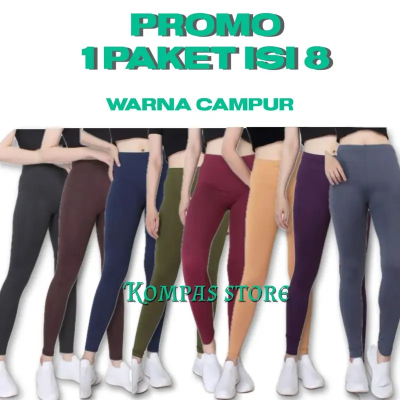 PROMO BELI 1 PAKET dapat 8PC LEGGING PANJANG WANITA/CELANA LEGGING COD 01 0