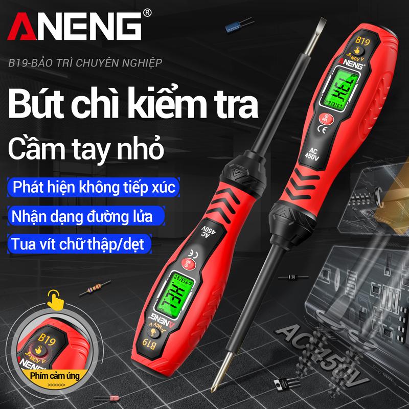 ANENG B19 Bút Đo Thông Minh Màn Hình Số Độ Chính Xác Cao Kiểm Tra NCV Điện Áp AC Phát Hiện Lỗi Mạch ĐẦU VÍT MÔ-MEN CAO Tặng Kèm AAA bút dò thử điện không chạm