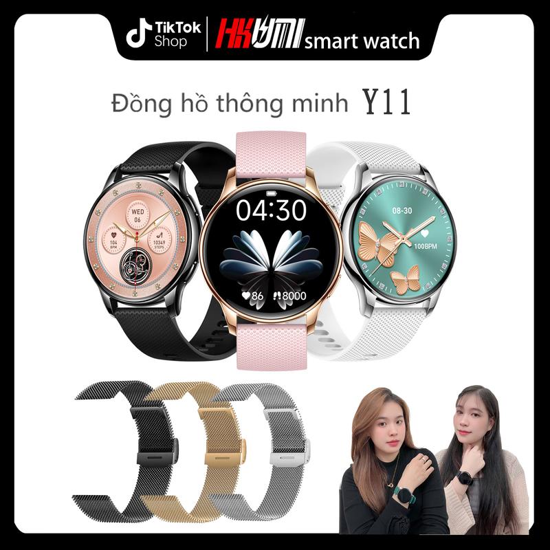  【2025  Đồng Hồ Thông Minh Y11  Màn Hình 1.32AMOLED Được Làm Bằng Chất Liệu Hợp Kim Kẽm Theo Dõi Thể Dục Huyết Tương Thực Thích Hợp Cho Thể Thao Không Thấm Nước Tương Thích Với Đồng Hồ Thông Minh Bluetooth  smart watch smartwatch 