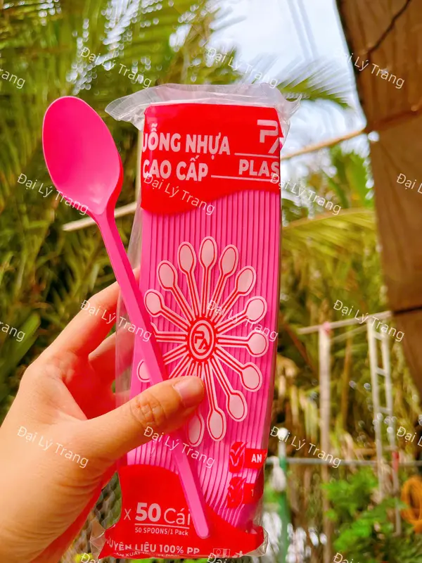Muỗng Trà Sữa Dài 20cm Nhựa PP Nguyên Sinh Đủ Màu 50 Cái/Bịch 4