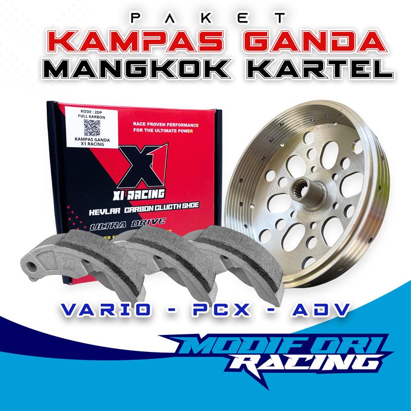 MANGKOK KARTEL SILANG LURUS TAMBAH KAMPAS GANDA VARIO 125-150 PCX ADV PAKET AKSELERASI TENAGA PCX 150 ADV 150 PCX 160 - KAMPAS GANDA X1 RACING roller  vario top speed 1