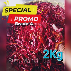 [2kg] Cabe Rawit Merah Kering Teja Japlak impor Super Pedas Food Goreng
