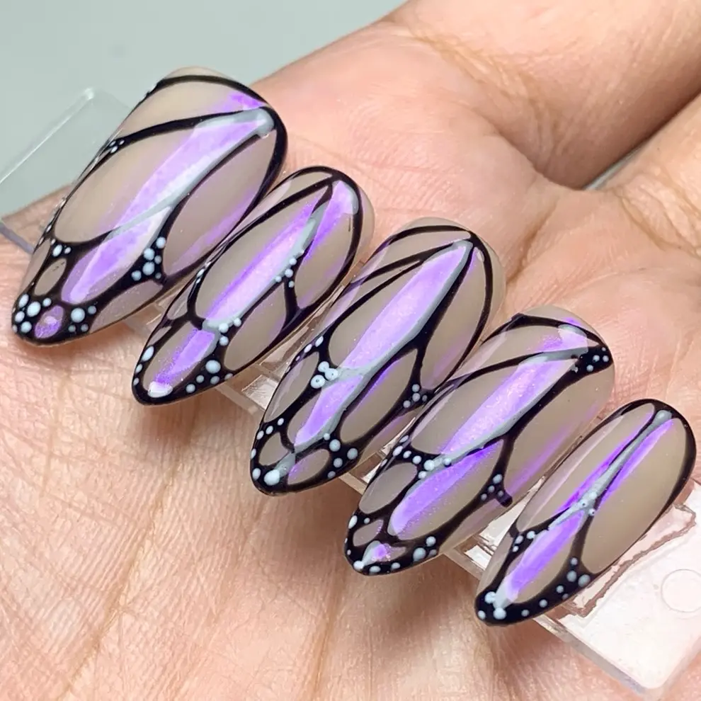 PRESS ON NAILS / KUKU PALSU WINGS BUTTERFLY