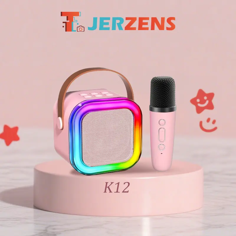 【Local Delivery&COD】 Original mini Karaoke speakerbluetooth Bass K12 Microphone Premium setlengkap bluetooth mic wirelessMikrofon suitable for semua Ponsel mini speaker wireless karaoke toya speaker 0