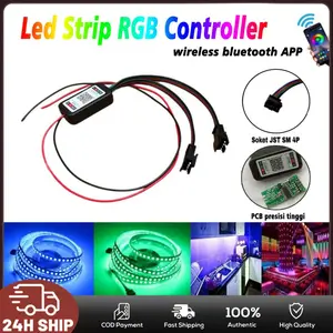 Controller RGB LED Strip Wireless Bluetooth/Modul Devil RGB​ - Efek Cahaya Musik/Koneksi DOUCO APP/Input-Output 5V-24V