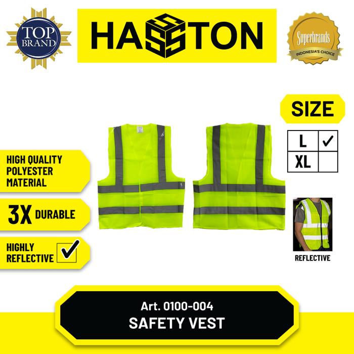 Gambar Hasston Safety Vest / Rompi Keselamatan / Rompi Spotlight  (0100) - Hijau XL dari Hasston Tools Kota Administrasi Jakarta Pusat 4 Tokopedia