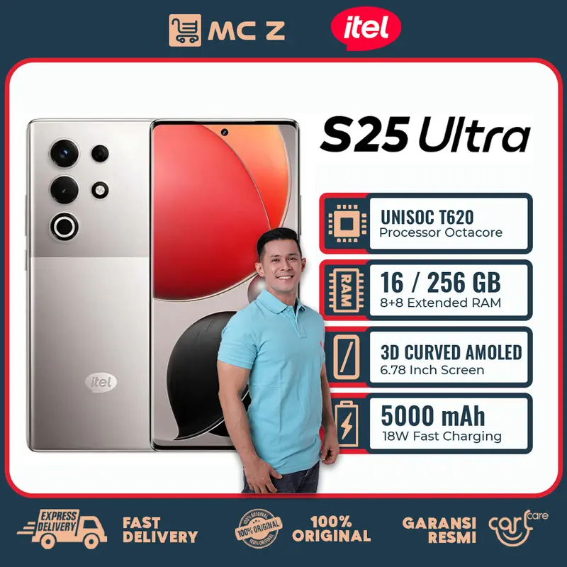 [SPESIAL AFDHAL YUSMAN] ITEL S25 ULTRA [8+8/256GB] GARANSI RESMI ITEL INDONESIA - IP64 - CORNING GORILLA GLASS 7i 0