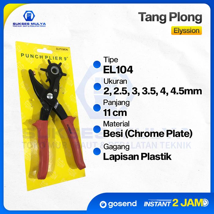 Gambar Pembolong Sabuk/Lather Punch Plier Elysson dari suksesmulya Kota Magelang Tokopedia