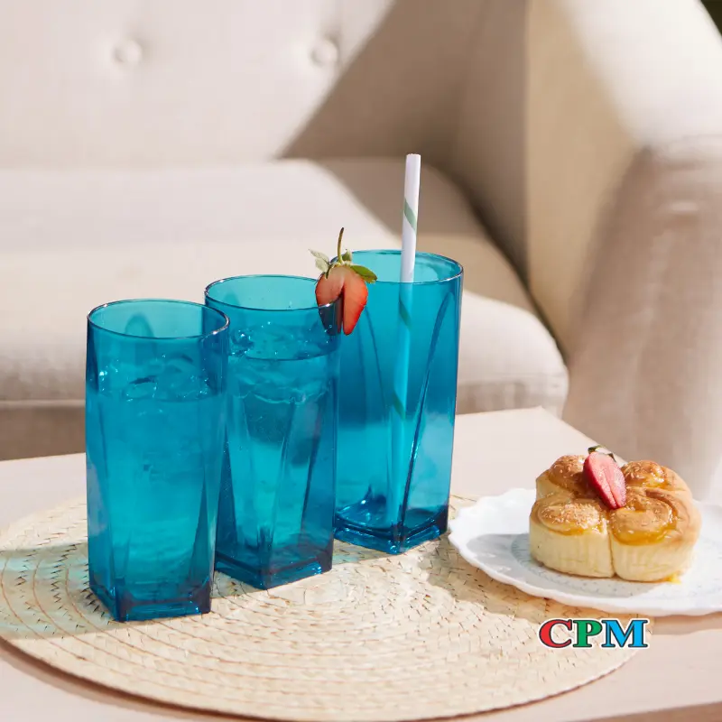 CPM Crystal Glass Set Of 3 Pcs / Gelas Plastik Kaca Minuman 4