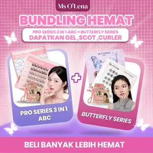 [Ms Olena] Bulu mata douyin  Fleksibel Bundling Pro Series 3 in 1 dan Buterfly Series Eyelash Spesial Free Pinset Scot / Curler / Gel Tambahan
