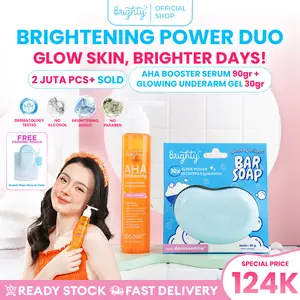 [READY STOCK BUNDLE] Brighty AHA Whitening Concentrate Booster Serum X Brighty Glow & Bright Bar Soap