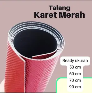 Talang Karet Merah Hitam Panjang 1/2 Meter Anti Air Anti Bocor Tebal 0,8 mm Lebar 50cm 60cm 70cm 90cm 110 CM  Panjang 50cm Tahan Lama Tidak Berisik Karpet Sintetis Elastis Hemat