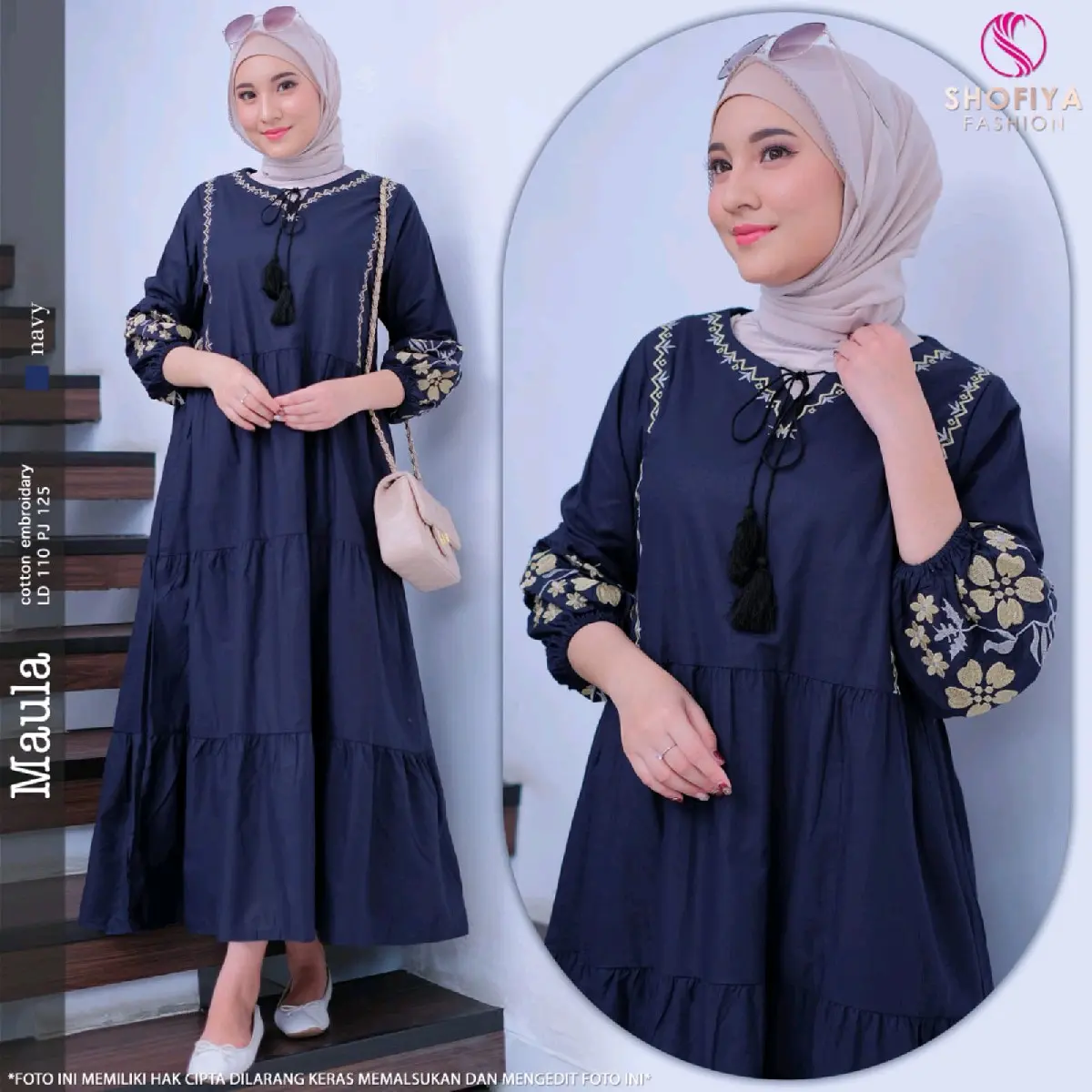 Maula Ori Shofiya Dress Katun Midi Dress