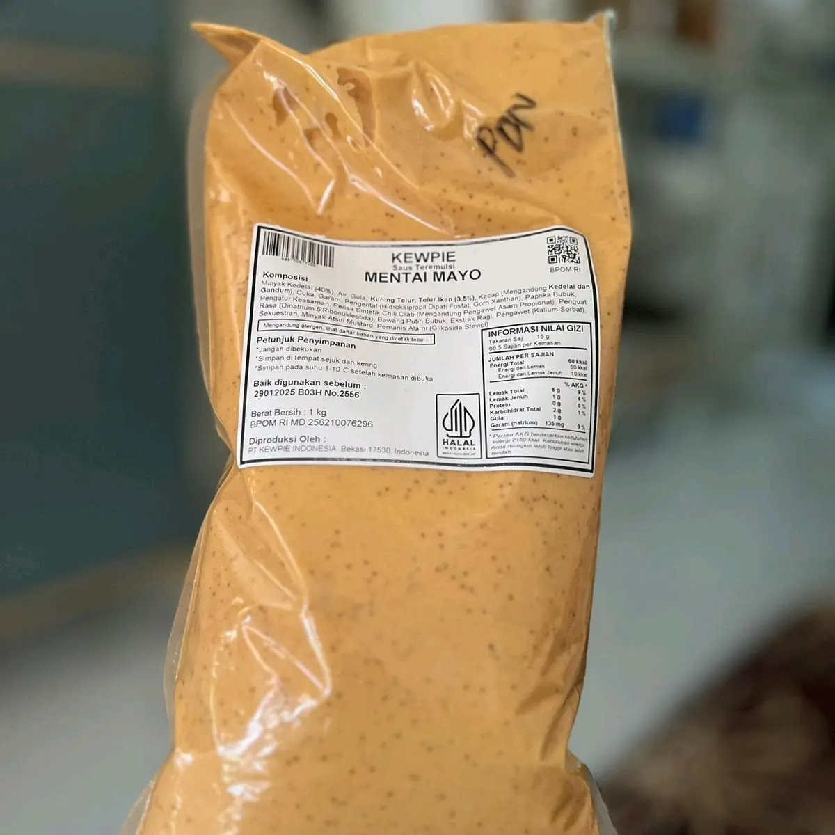 Kewpie Mentai Mayo 1 kg - Saus Eremulasi Bahan Instan Manis Makanan Sauce Spicy