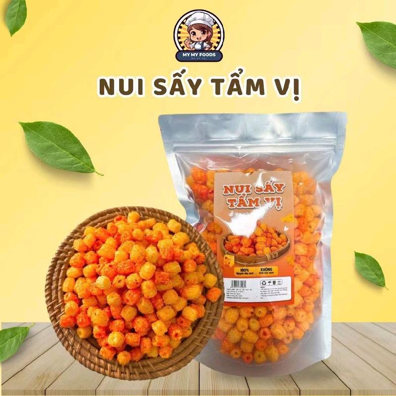túi zip-500gr nui cam tẩm gia vị