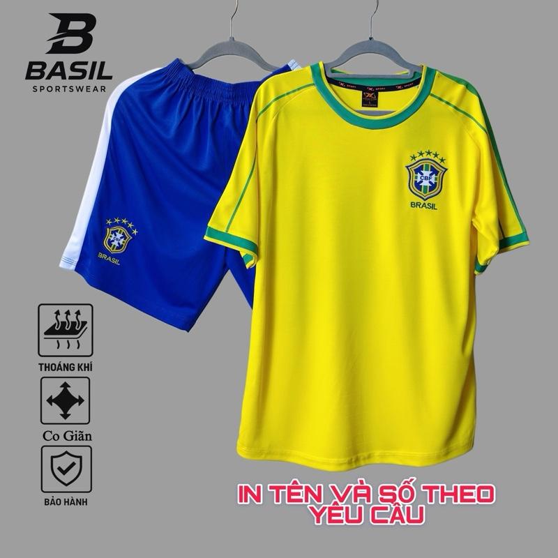  Quần áo bóng đá Vải Mè Tuyển Brazil Retro HD 98 99 