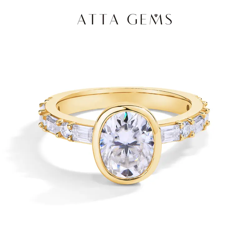 2.0CT Oval Cut D Color VVS1 Fashion Synthetic Moissanite  Beauty Jewelry Ring Anniversary Engagement Gift R155 7