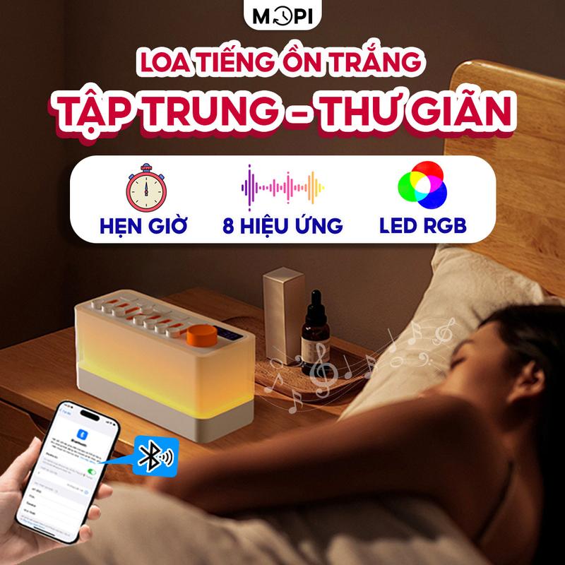 Loa tiếng ồn trắng Bluetooth, tích hợp đèn ngủ, âm thanh sống động, hỗ trợ giấc ngủ, tăng cường tập trung