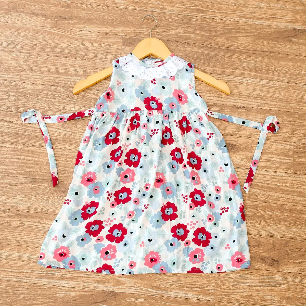 Dress Anak Renda Motif Bunga Sehari-hari Fashion - Bahan Rayon Viscose Super Lembut dan Adem - Pakaian Anak