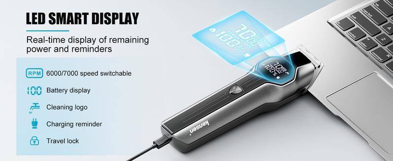 Product Introduction of Kensen Men Rechargeable 4 in 1 Hair Trimmer Clipper Razor Nose Beard Shaver Machine 7