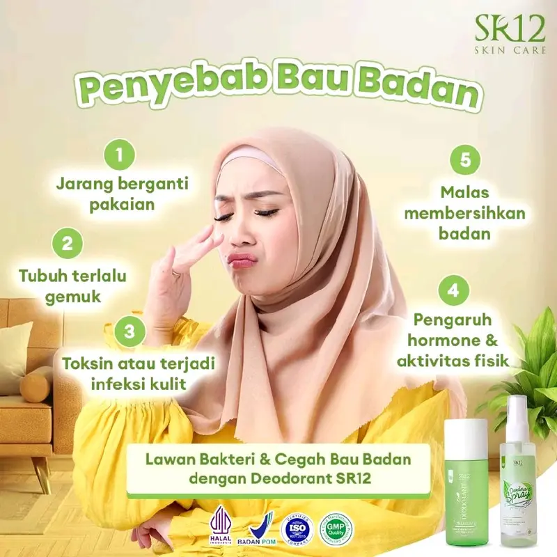 SR12 DEODORAN SPRAY MENCEGAH BAU BADAN/ BPOM 2
