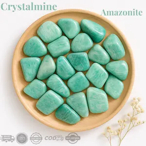 CRYSTALMINE Amazonite Crystal Tumble / Batu Kristal Tumbled Stone Alam Healing Raw Green Amazonit