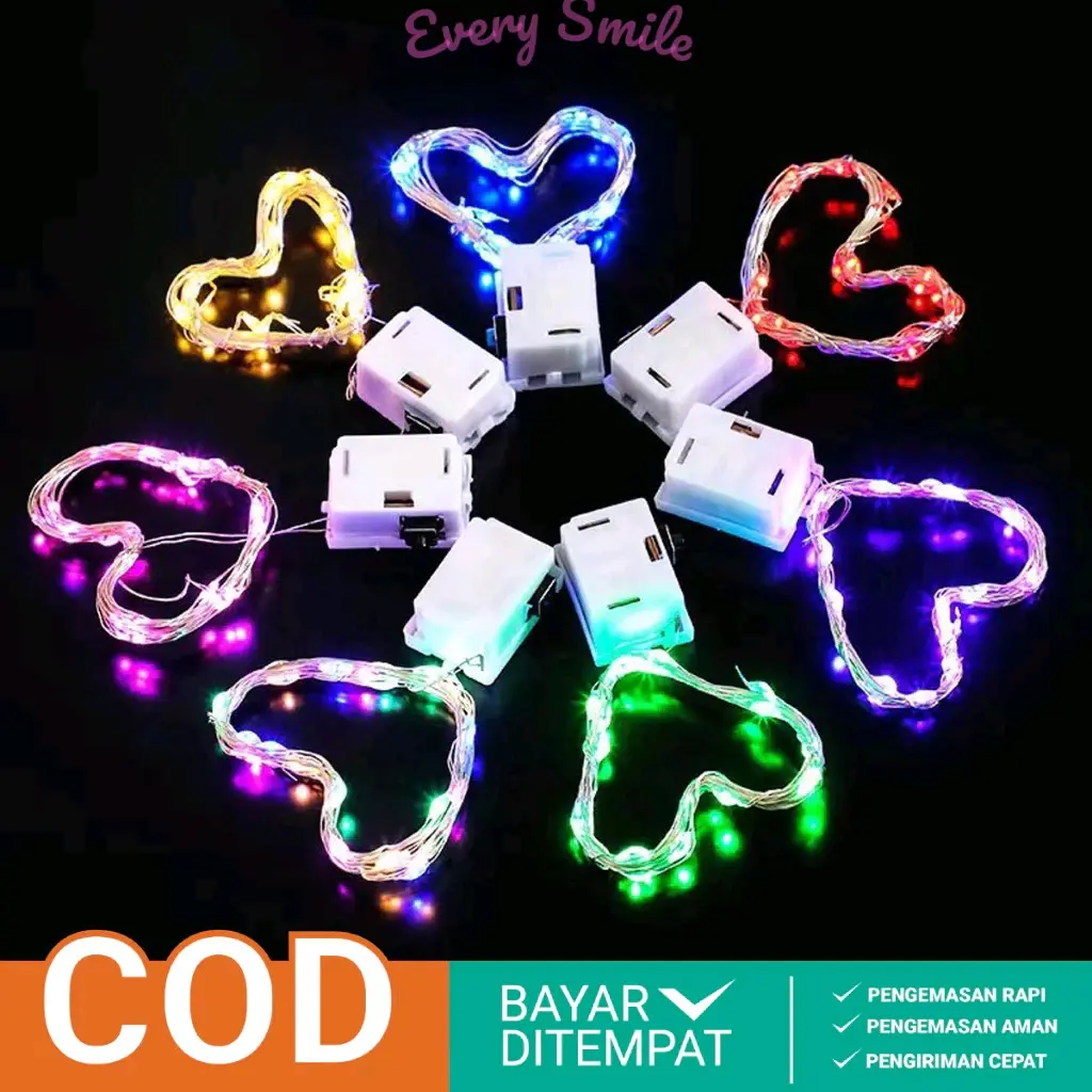 Lampu Tumblr Kawat Mini 1 Meter Lampu Hias Dekorasi Gift Box Bucket Bunga Balon Fairy Light Led Murah Baterai