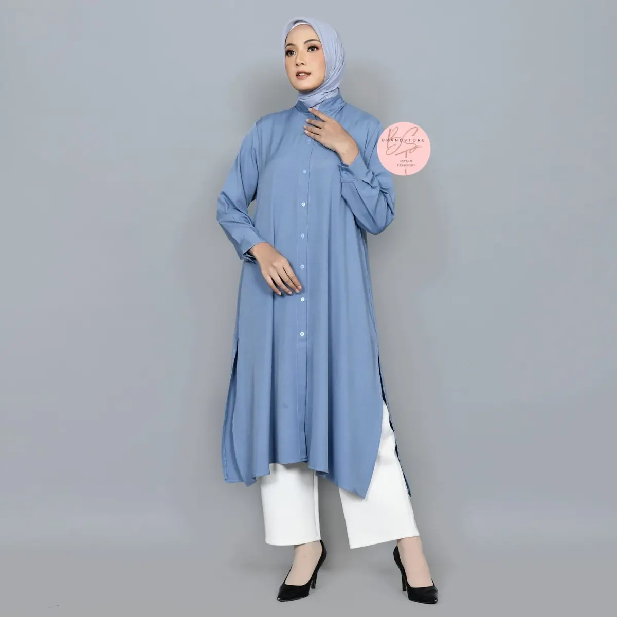 Kemeja Long Tunik Polos Shakila Panjang