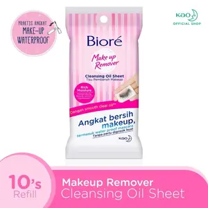 Biore Make Up Remover Cleansing Oil Sheet 10s - Non Alcohol