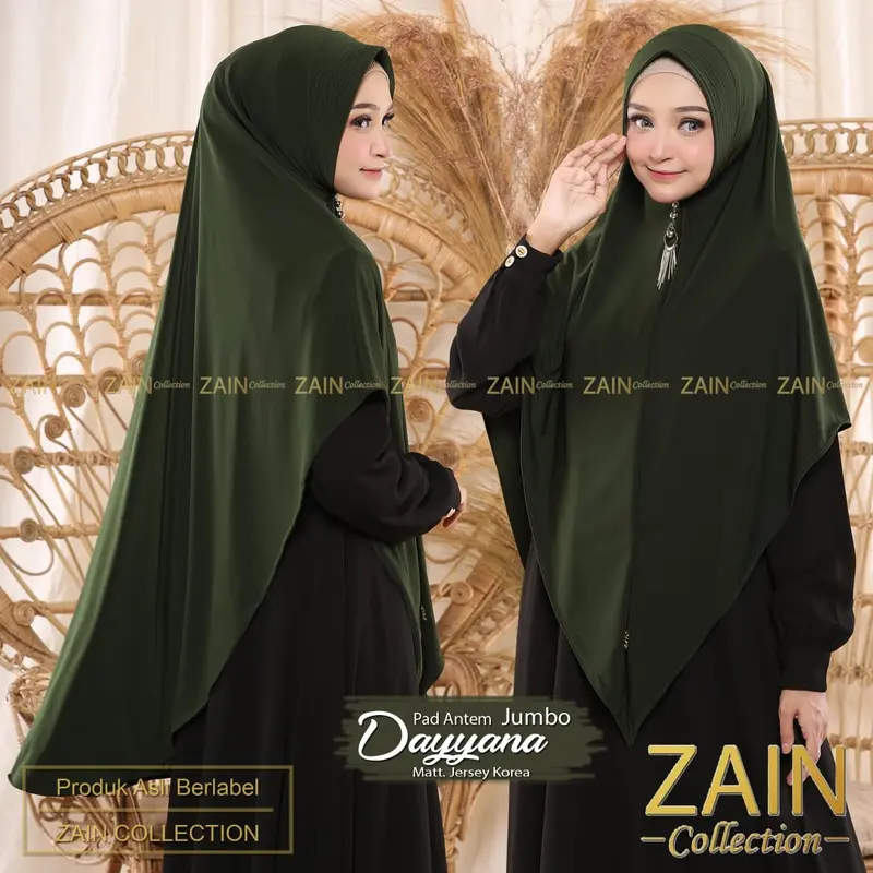 ZAIN - Kerudung Bergo Syar'i Dayyana Jumbo Jilbab Soft Pet || Hijab Syari ZAIN COLLECTION  High Quality 3