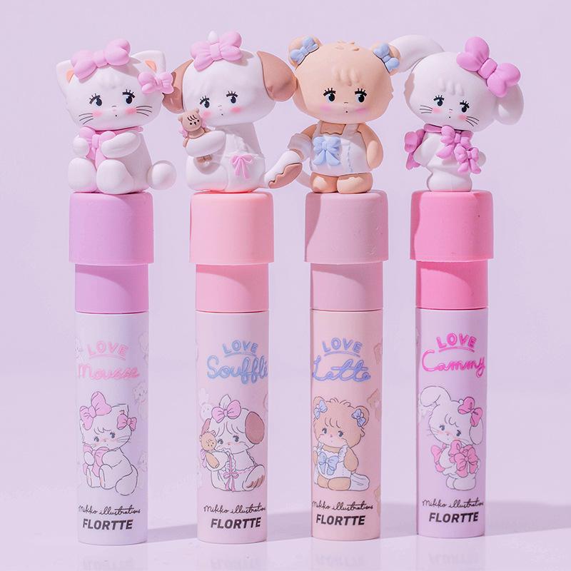 Kem Dưỡng Môi Bánh Sữa, FLORTTE Floria MIKKO Thương Hiệu Đồng Mạng, Bùn Môi Lì Sương Mù, Son Kem Bóng, Chính Hãng