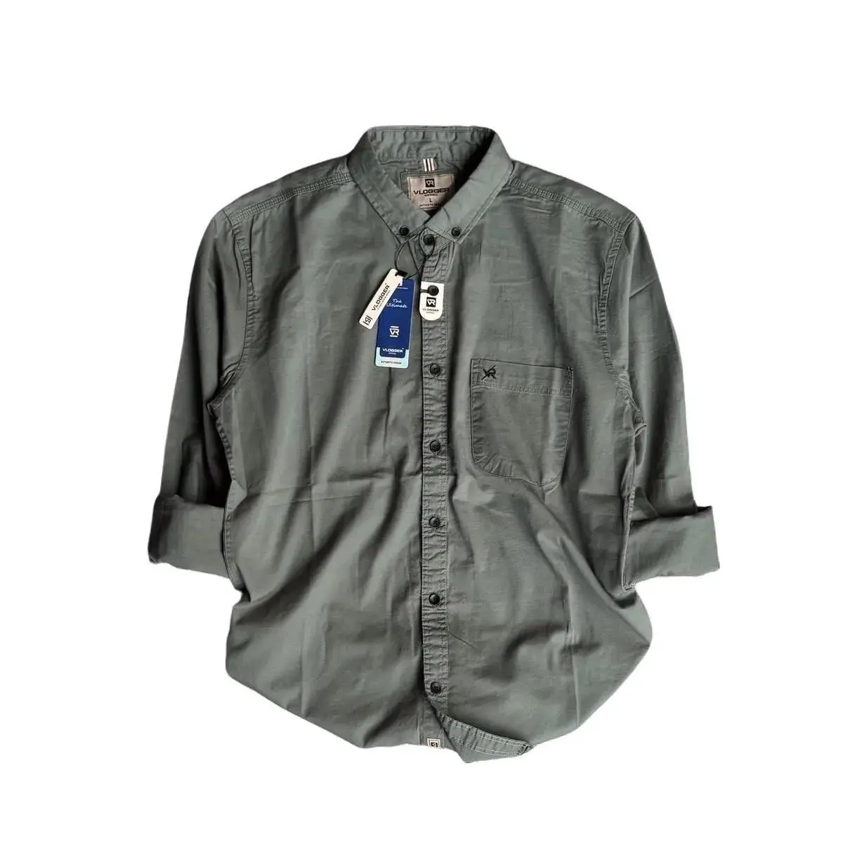 Kemeja Distro Katun Twill Kemeja Polos Lengan Panjang Premium Nyaman Casual Pria Logo Hitam Lembut Formal