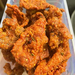 500gr-Kulit Ayam Crispy Sultan Pedas Daun Jeruk Food Snacks Keripik Chili Spicy