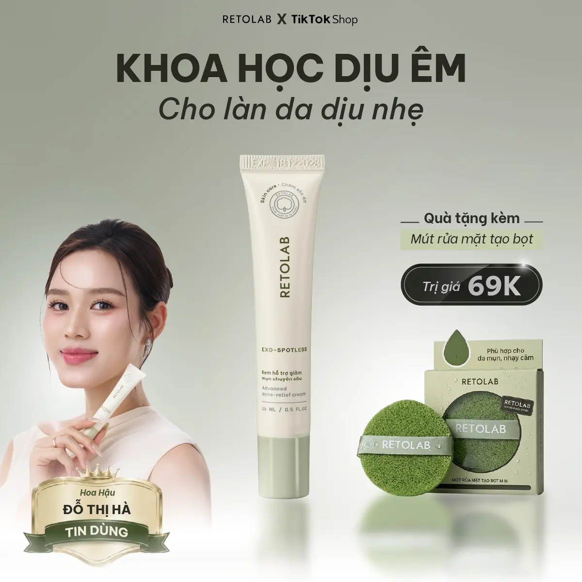 Kem Hỗ Trợ Giảm Mụn Mờ Thâm Retolab Exo-Spotless 15g Hỗ Trợ Ngăn Ngừa Mụn, Làm Dịu Da Skincare Chăm Sóc Da - TMR101  chấm  mụn  da  dầu  mụn  mụn  sưng  viêm mụn  đầu  đen kem  mụn giảm  thâm