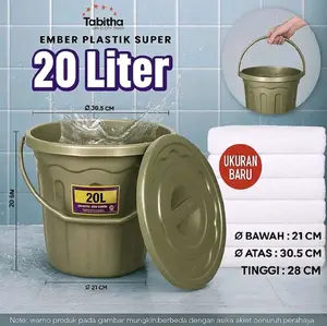 3pcs ember plastik 20L ember wadah air ember mulud ember 6 galon