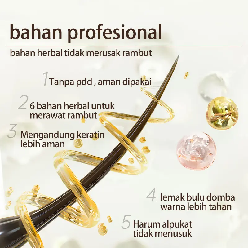 Warna Viral Pewarna Rambut Cranberry Red Hair Colour 200ml Tanpa Bleach Bahan Herbal Cat Rambut Tak mudah luntur Cat sendiri dengan mudah (ash brown / coklat hazelnut / golden brown / ungu hitam / milk tea) 4