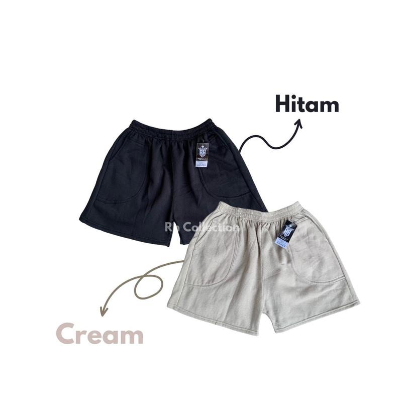 [DAPAT 2 PCS] Celana Pendek Wanita Santai Fleece Premium Tebal / Celana Olahraga Wanita saku Depan/ Celana Pendek Premium 6