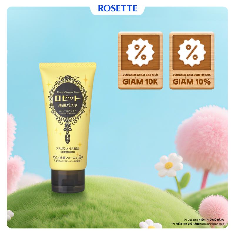 Sữa Rửa Mặt Rosette Làm Sáng Da Face Wash Pasta Ghassoul Bright 120G