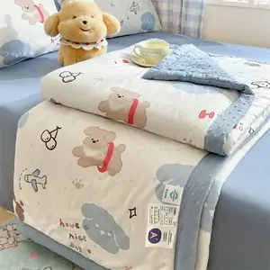 2025 new class A washed cotton Doudou summer quilt series printing summer air conditioner quilt sheet summer quilt - 200x230cm 1pcs quilt mengchongleyuan