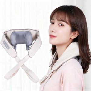保温機能付きの深いコードレス組織揉み首マッサージ、指圧と肩のマッサージ枕、背中と脚の痛みの緩和、男性または女性へのギフト