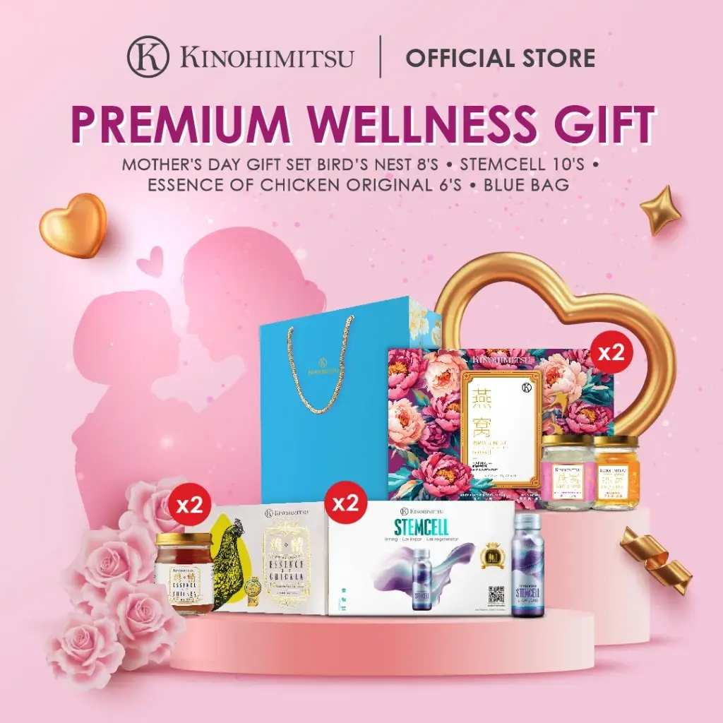 [Mother's Day] Kinohimitsu Premium Wellness Gift (Mother's Day Bird's Nest 8's x 2 + Stemcell 10's x 2 + EOC x 2 + Bag)