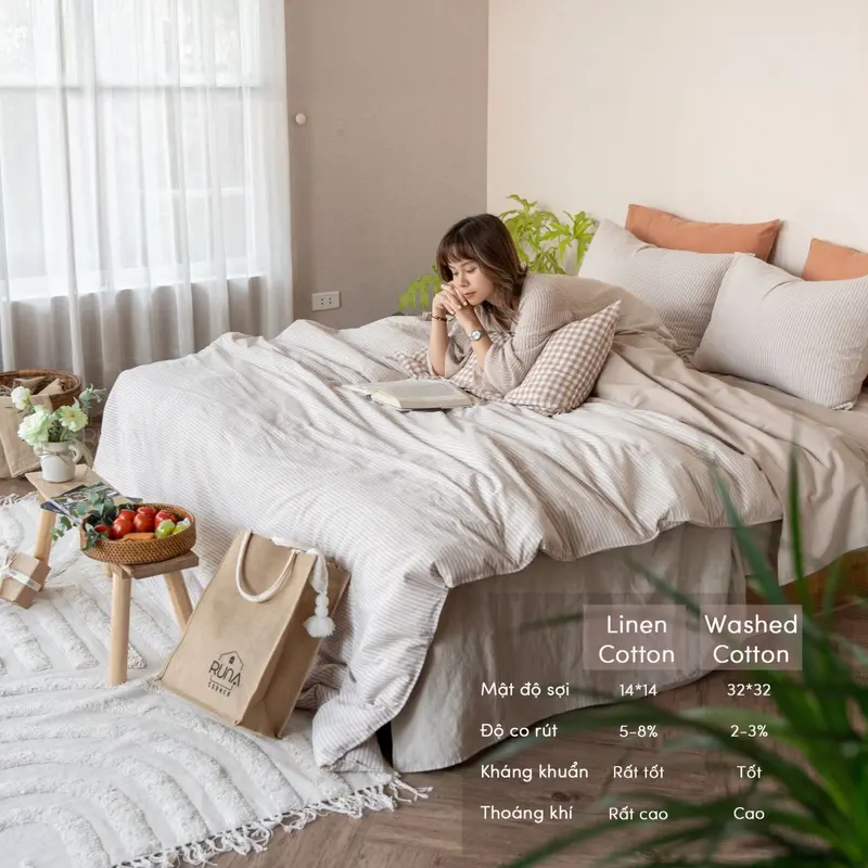 Vỏ Gối Ôm RUNA CORNER Chất Liệu Washed Cotton Nhiều Màu, Mềm Mại Thoáng Mát 5